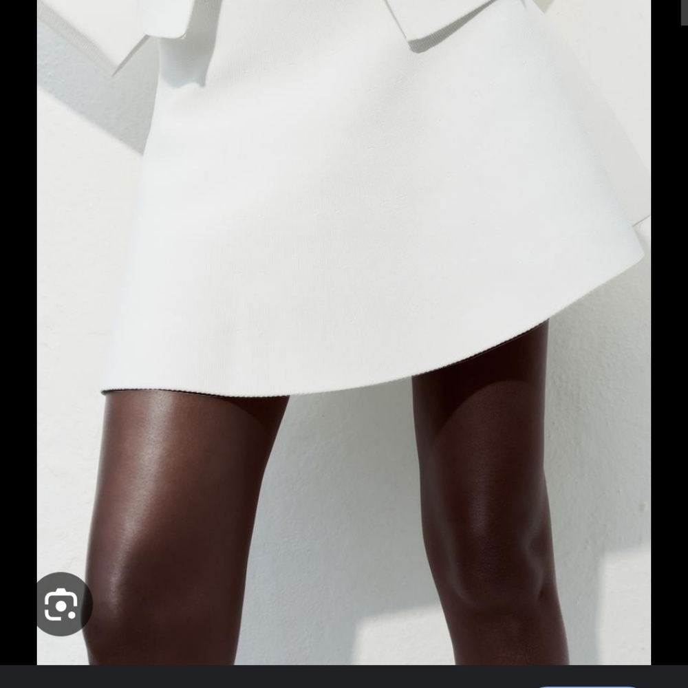 Zara white knit ruffled mini skirt - Picture 3 of 3